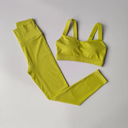 2PCS Yoga & Fitness Set – Sports Bra + High Waist Leggings