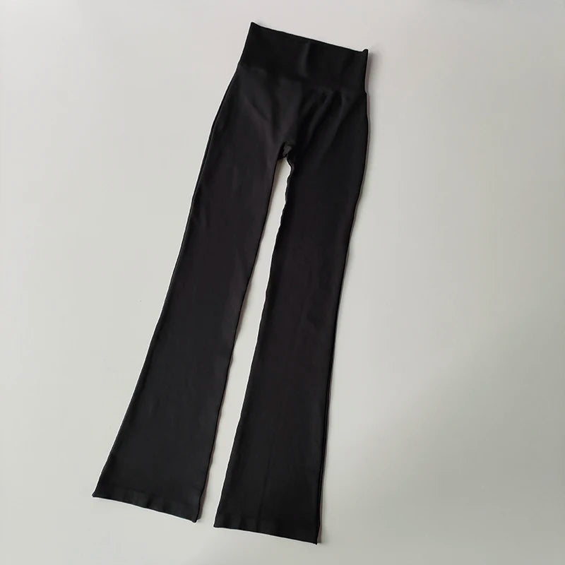 High-Waist Flared Fitness Leggings – Seamless & Lifting