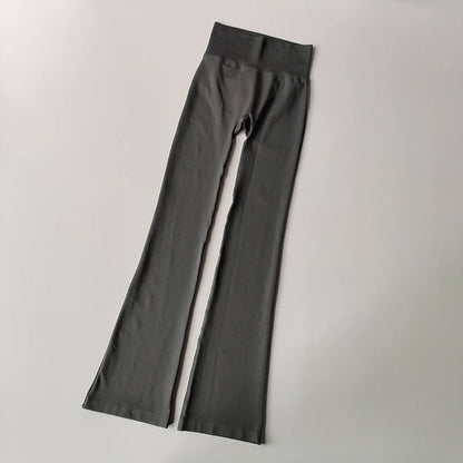 High-Waist Flared Fitness Leggings – Seamless & Lifting