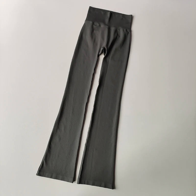 High-Waist Flared Fitness Leggings – Seamless & Lifting