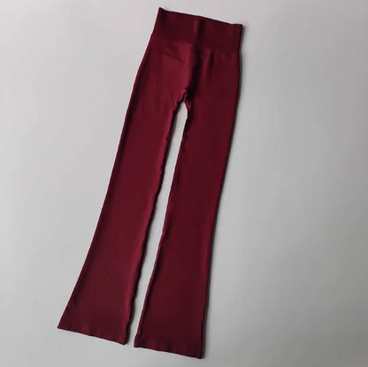 High-Waist Flared Fitness Leggings – Seamless & Lifting
