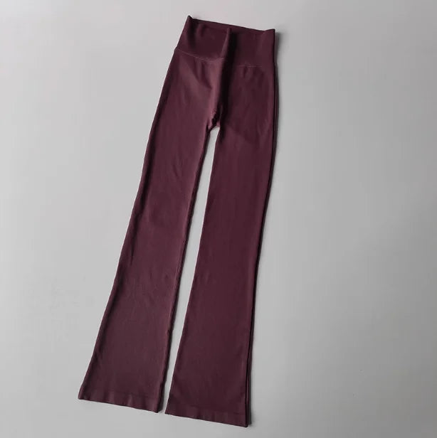 High-Waist Flared Fitness Leggings – Seamless & Lifting