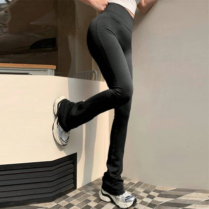 High-Waist Flared Fitness Leggings – Seamless & Lifting